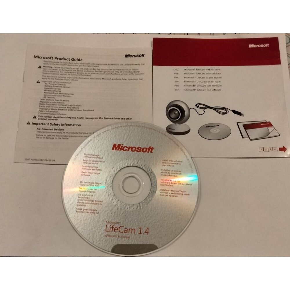 Microsoft LifeCam Software Installation CD Product Guide Information